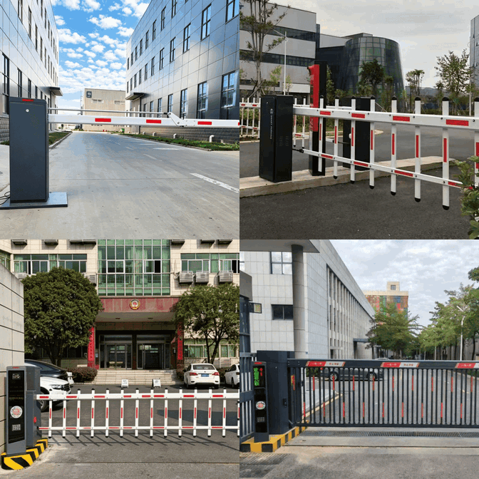 Outdoor Articulated DC Boom Barrier Gate for Low-Clearance Parking - Weatherproof Vehicle Access Control System